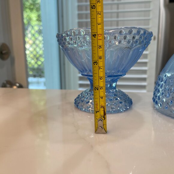 Gorham Crystal Blue Hobnail Egg Shaped Candy Dish - Picture 15 of 16